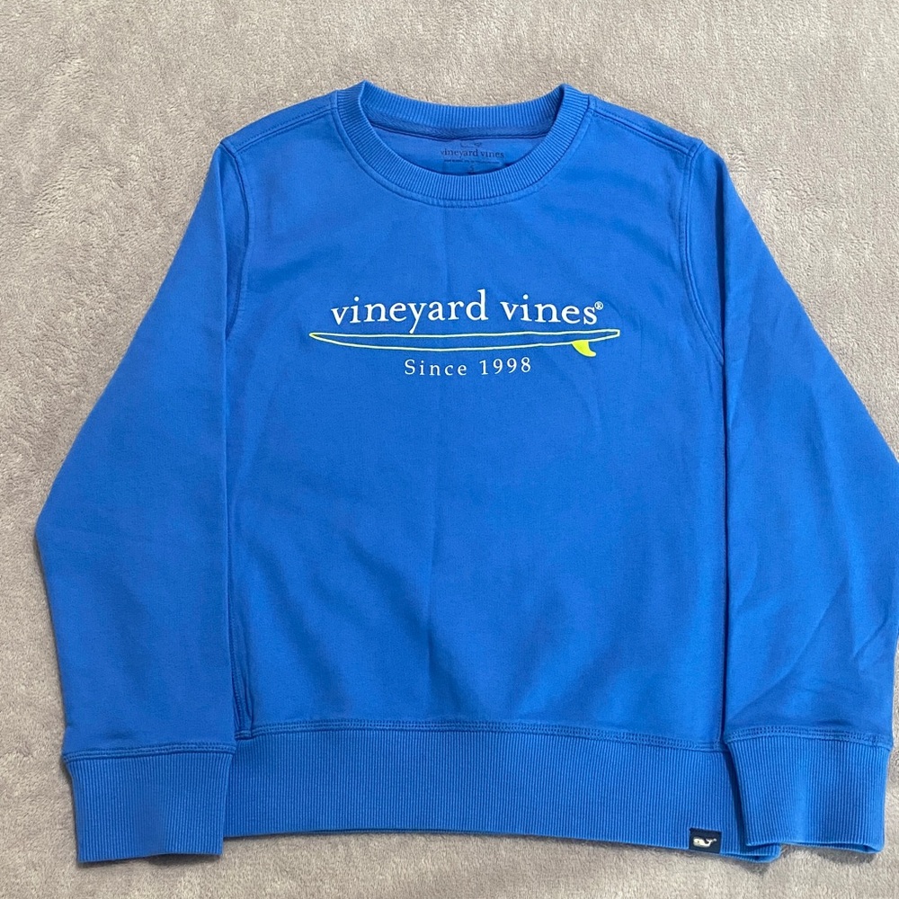 Vineyard Vines Kid’s Vibrant Blue Crewneck Sweater